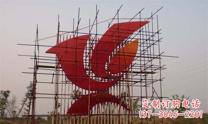湖南城市不锈钢抽象和平鸽雕塑