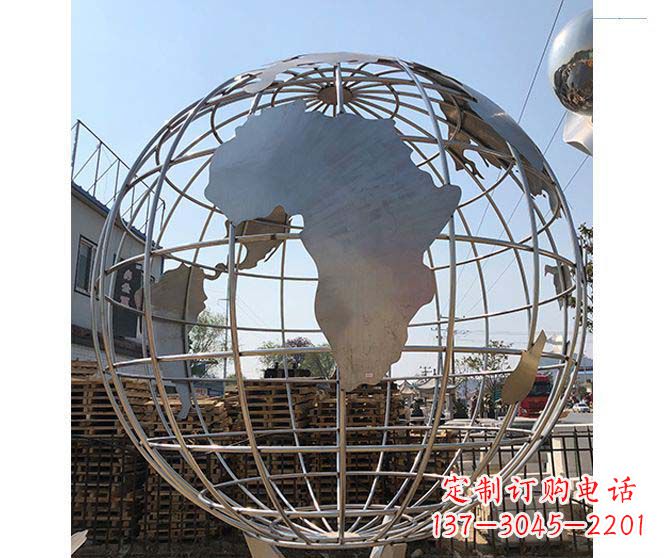 湖南以城市为灵感的不锈钢地球仪雕塑