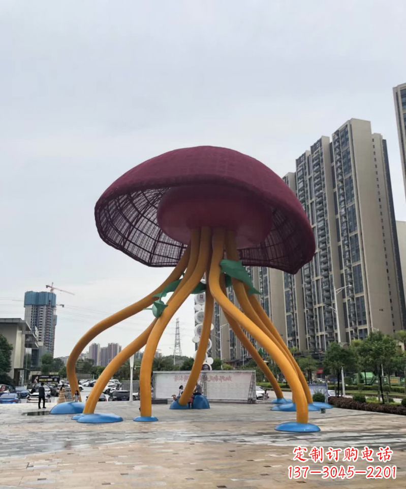 湖南城市点缀之美——不锈钢蘑菇雕塑