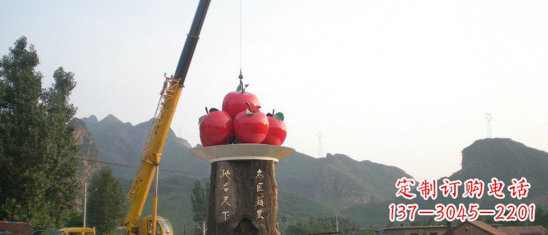 湖南不锈钢苹果雕塑缔造城市风采