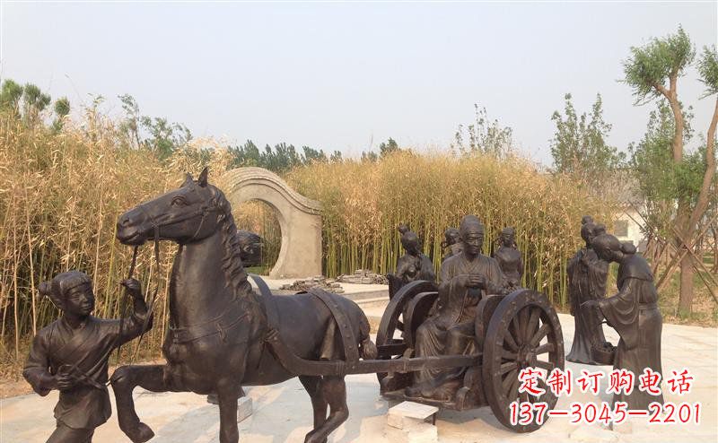 湖南城市公园的马车雕塑