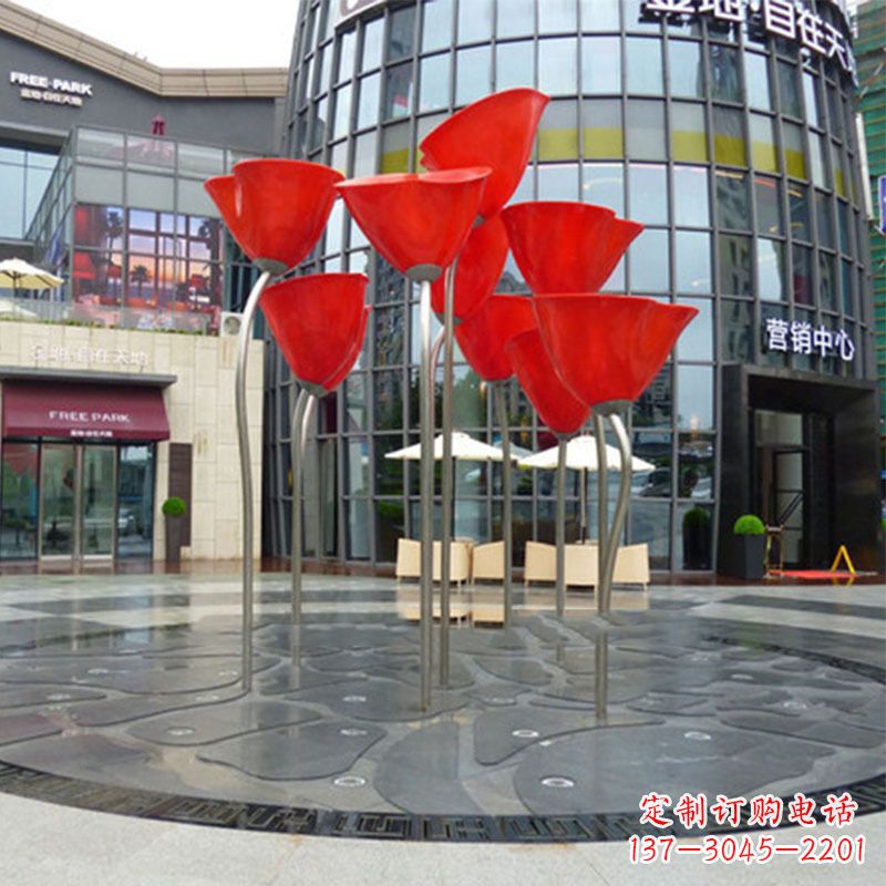 湖南玫瑰雕塑点缀城市景观的绚烂之美