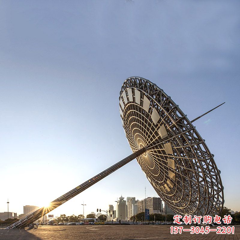 湖南引领城市风采的大型不锈钢创意日晷雕塑