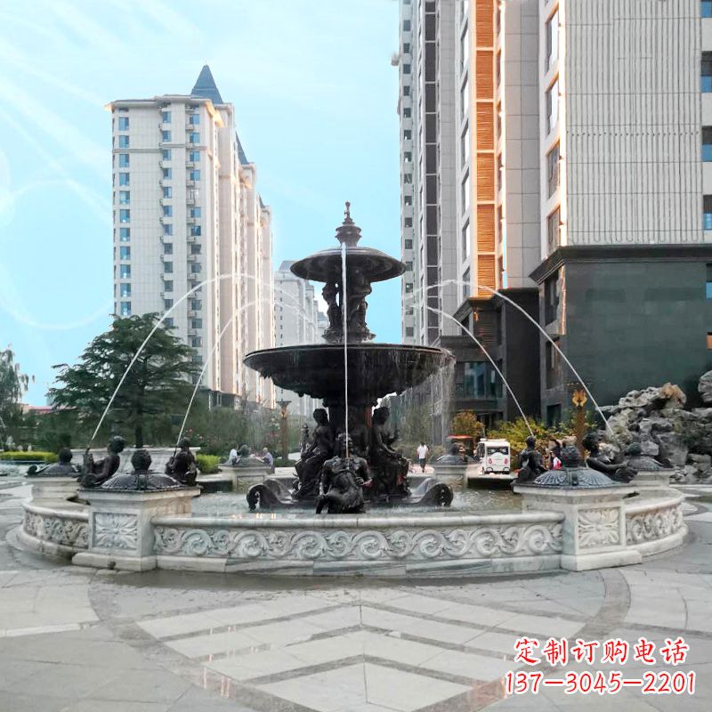 湖南城市广场欧式水景喷泉雕塑的魅力