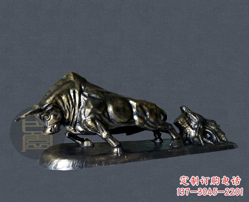 湖南缔造城市景观,铜雕拓荒牛添彩