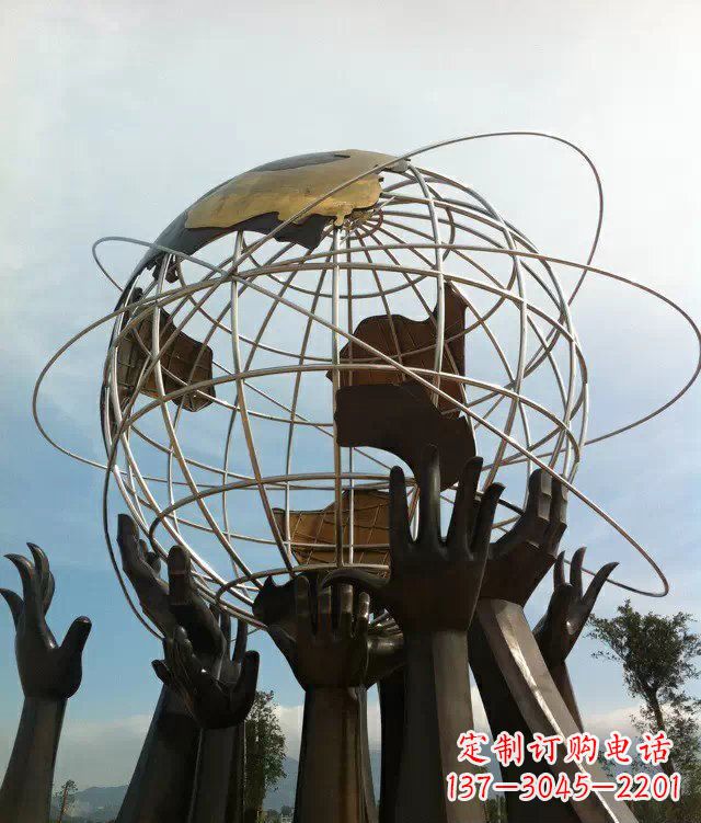 湖南石家庄的地球雕塑一个城市的精神象征