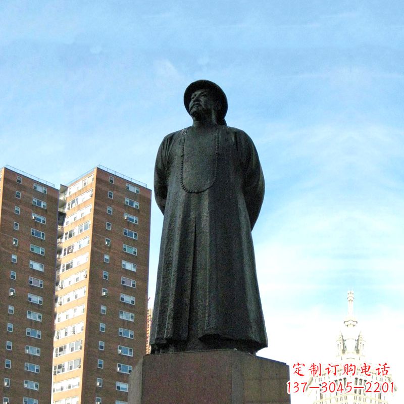 湖南林则徐雕塑标志着城市文化的名人