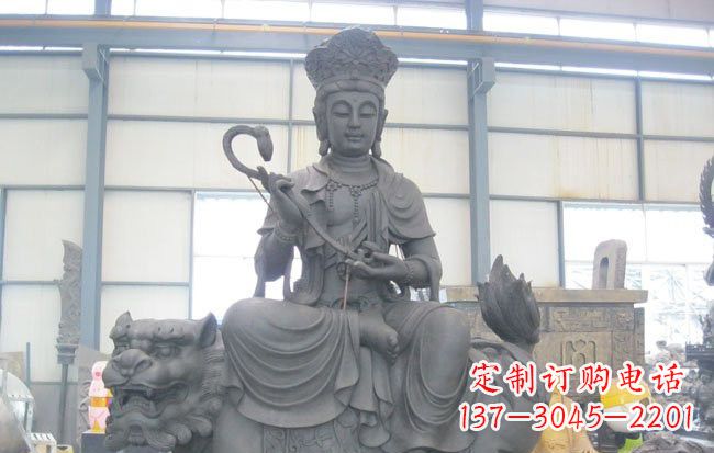 湖南文殊菩萨坐狮子雕塑