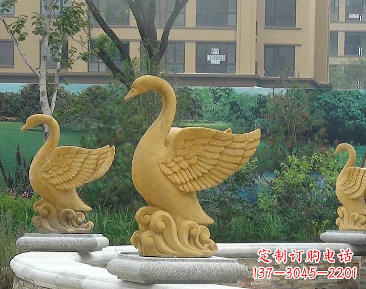湖南天鹅雕塑美丽的园林装饰