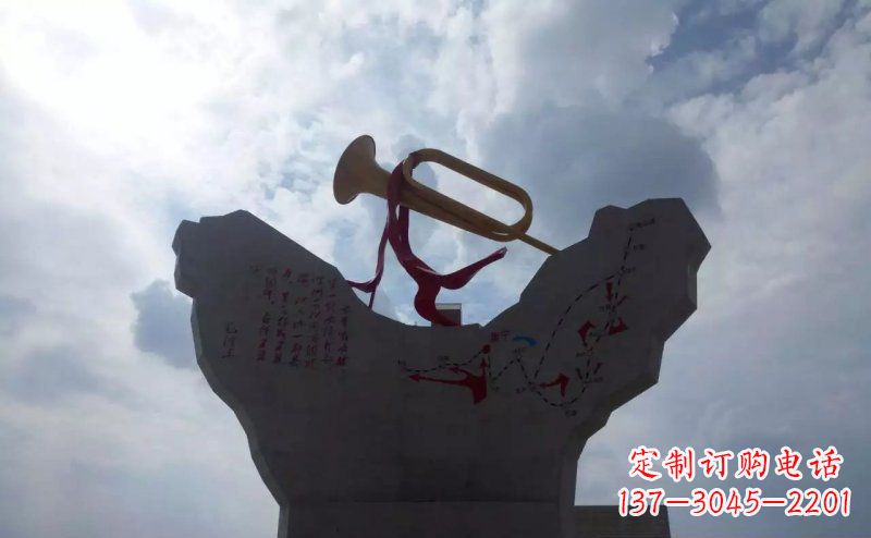 湖南革命烈士冲锋号雕塑让革命历史长存