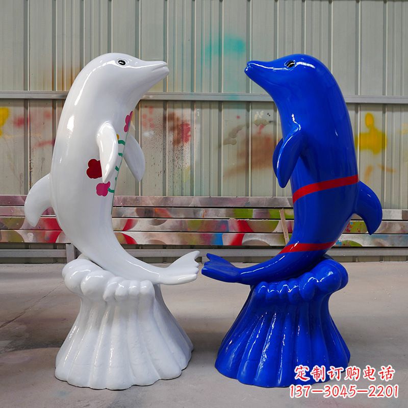 湖南海豚雕塑美丽的景观装置