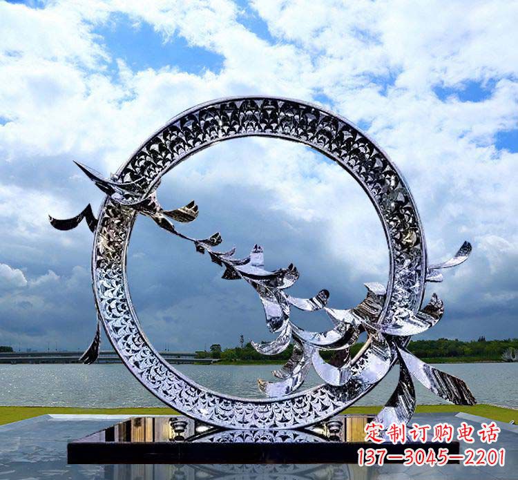 湖南抽象不锈钢大雁雕塑
