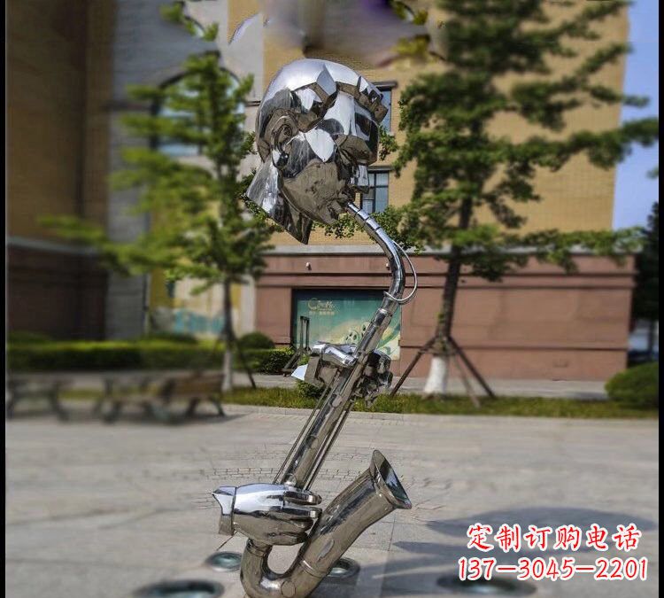 湖南抽象不锈钢抽象吹萨克斯人物