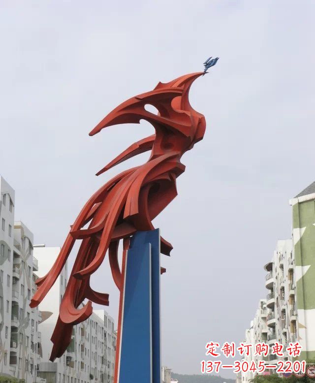 湖南抽象不锈钢凤凰雕塑