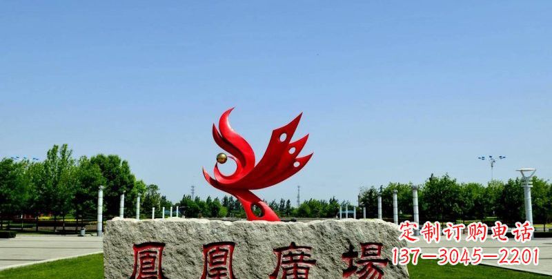 湖南抽象不锈钢广场凤凰雕塑