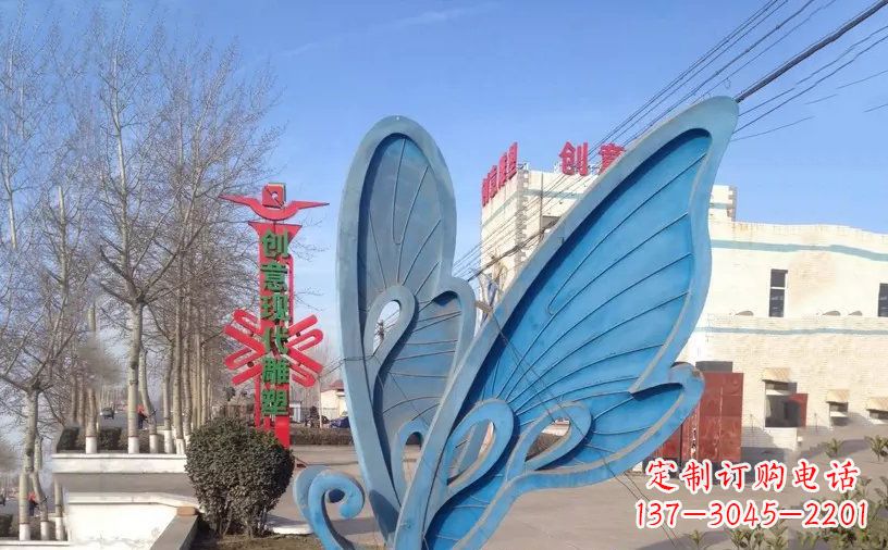 湖南抽象不锈钢蝴蝶雕塑把美丽永久定格