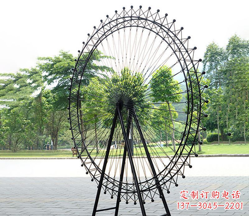 湖南抽象不锈钢摩天轮雕塑