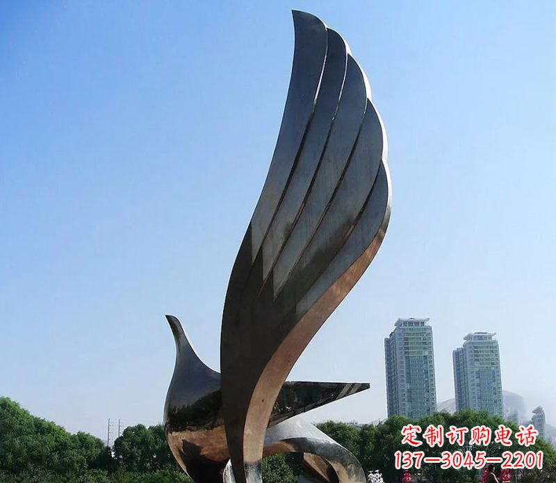湖南抽象翅膀雕塑不锈钢