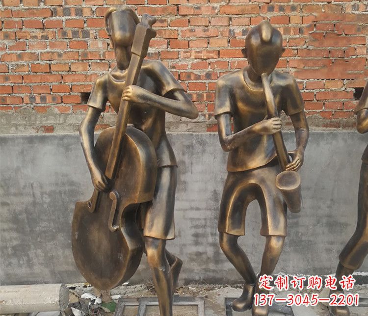 湖南抽象吹萨克斯人物铜雕