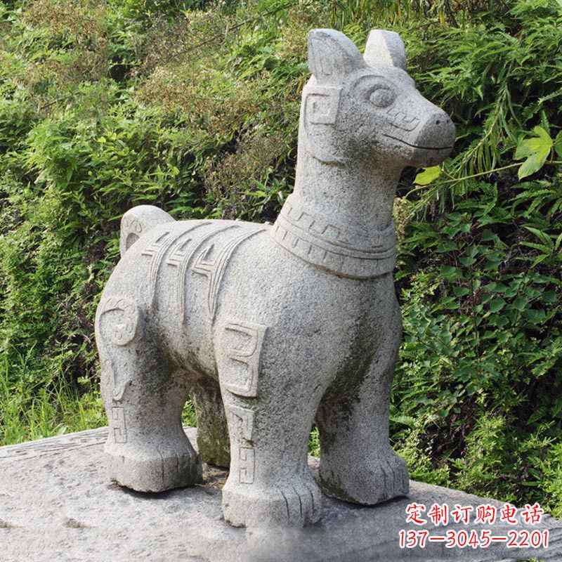 湖南精美的生肖狗石雕摆件
