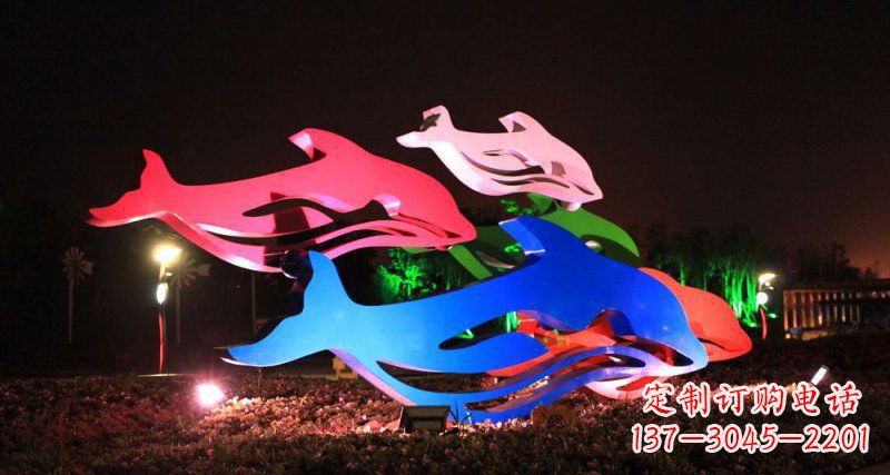 湖南海豚雕塑传承海洋文化