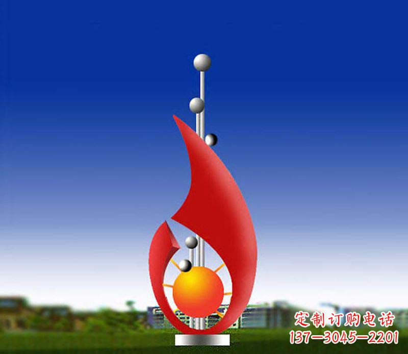 湖南色彩斑斓的水滴雕塑