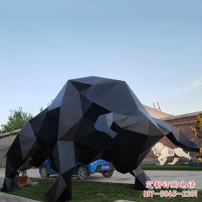 湖南华尔街牛大型玻璃钢动物雕塑
