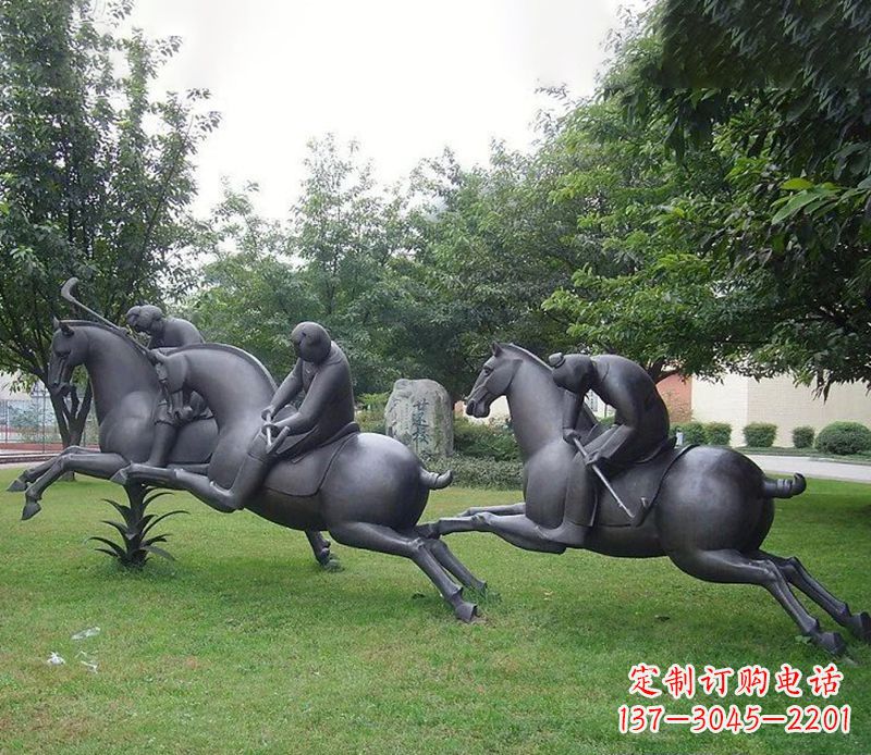 湖南抽象人物骑马铜雕