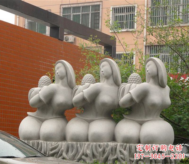湖南抽象三个女人石雕