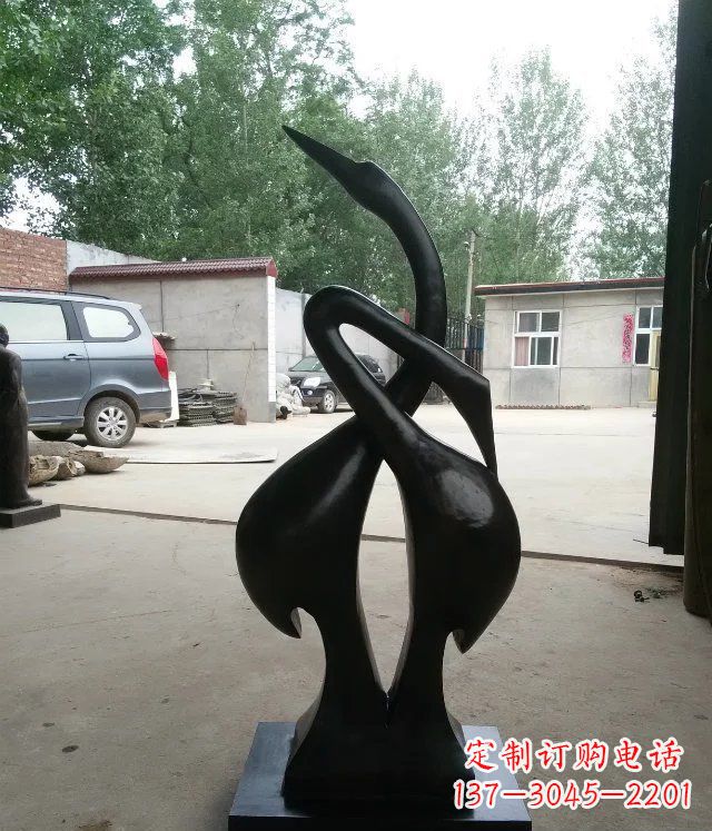湖南抽象天鹅景观动物铜雕