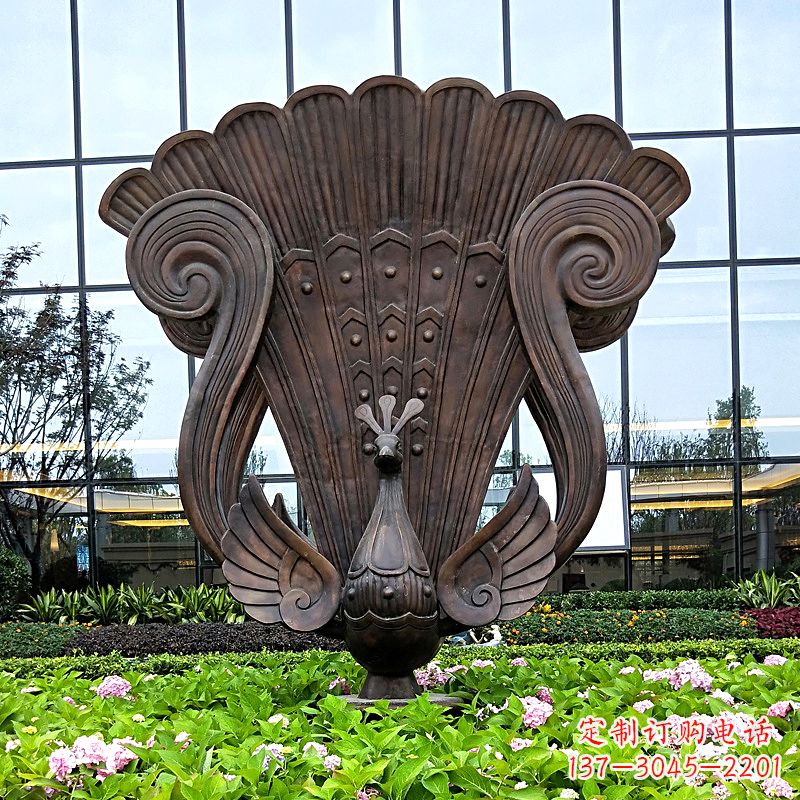 湖南抽象铜雕孔雀雕塑