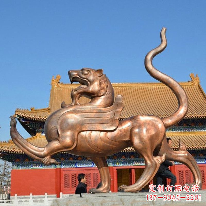 湖南传统文化动物雕塑纯铜白虎雕塑