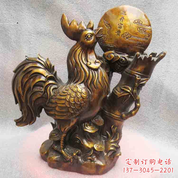 湖南纯铜公鸡雕塑引领生肖动物摆件新风尚