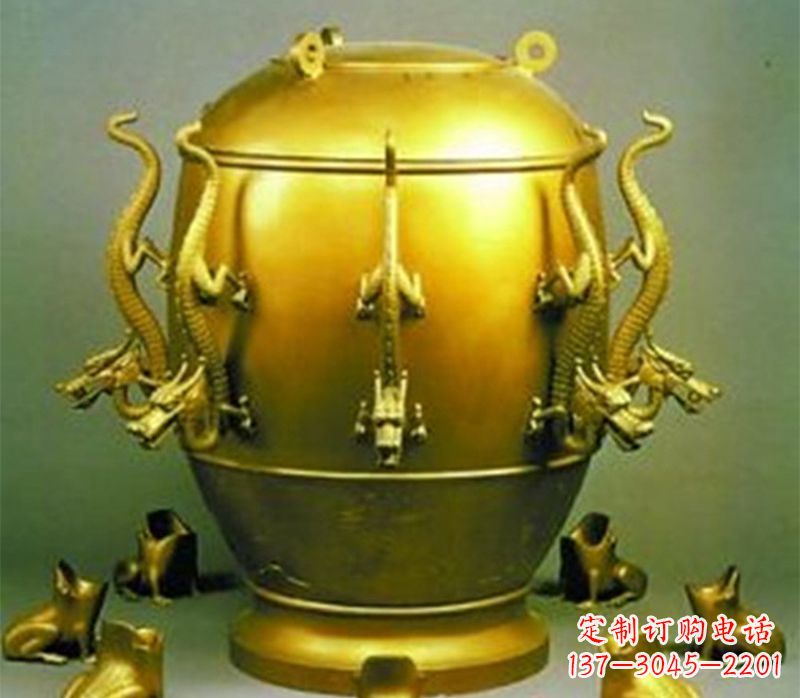 湖南纯铜古天文仪器地动仪雕塑