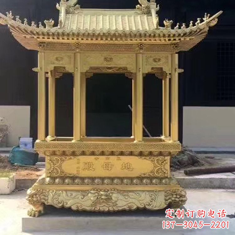 湖南纯铜龙凤香炉雕塑精美绝伦