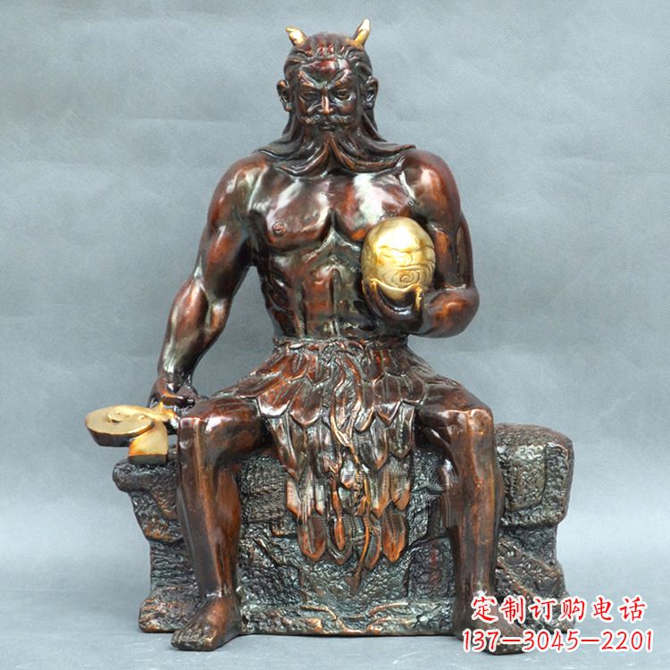 湖南神农大帝坐姿雕塑像