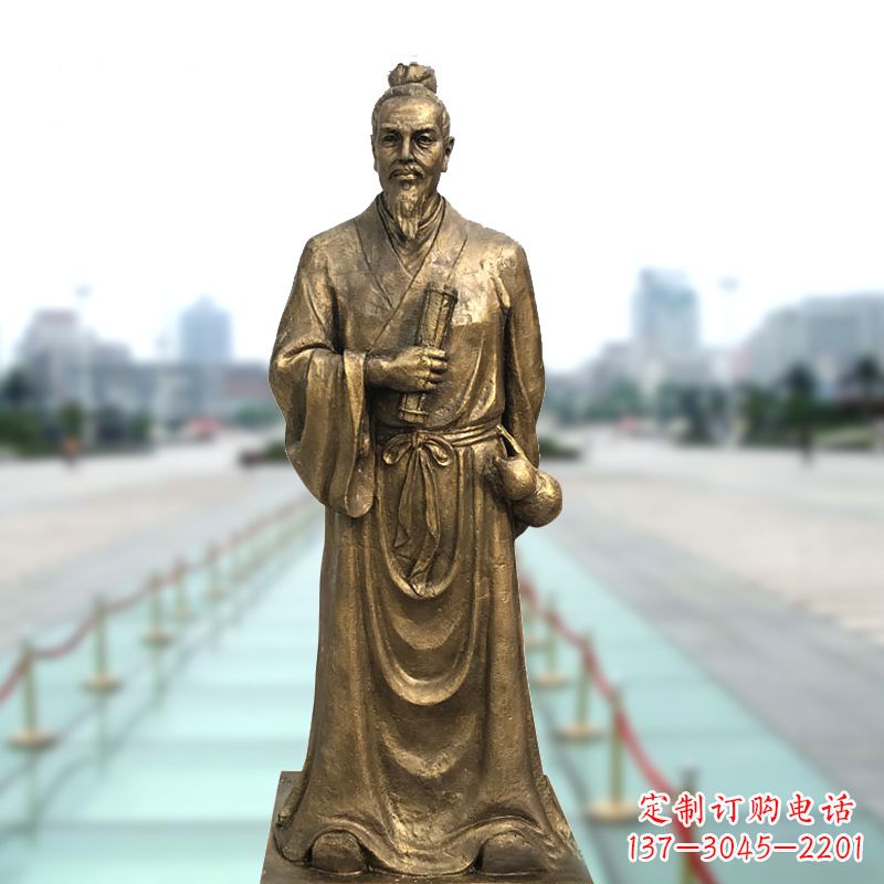 湖南纯铜张仲景铜雕塑