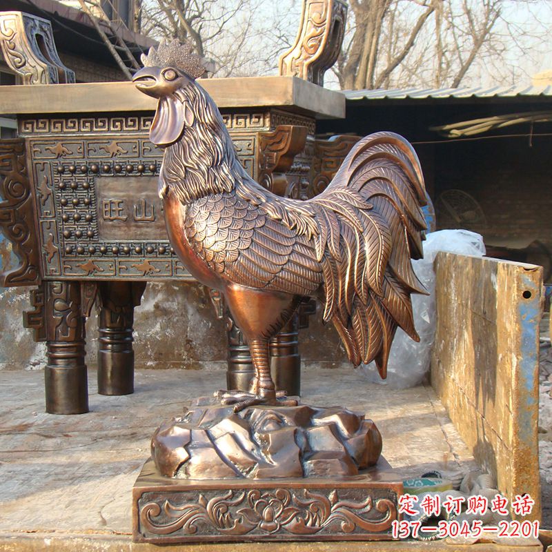 湖南精美纯铜生肖鸡雕塑