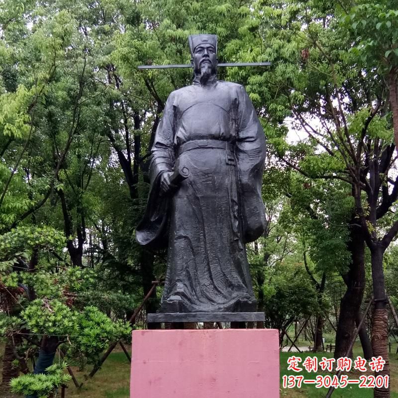 湖南纯铜铸造陶渊明历史名人古代文学家雕像
