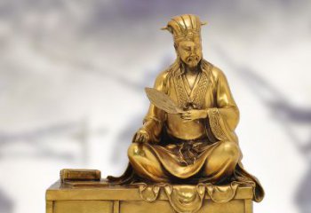 湖南纯铜诸葛亮雕塑象征中国智慧