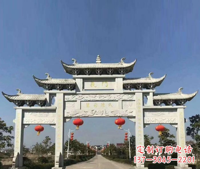 湖南传承百年,村口牌楼雕塑的历史