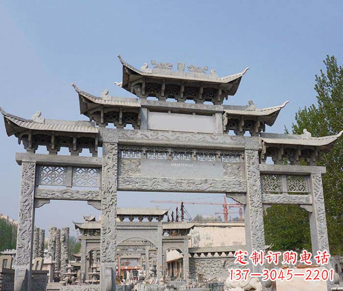 湖南大理石牌坊雕塑传承中国古典文化