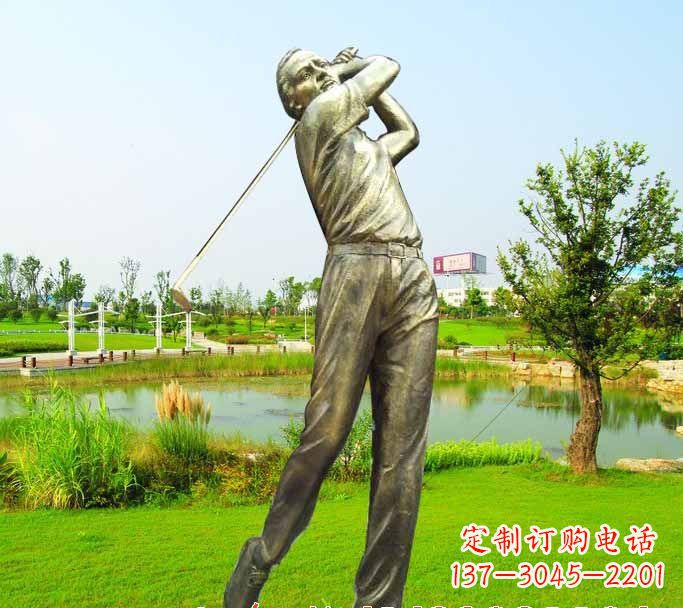 湖南打高尔夫球人物铜雕222