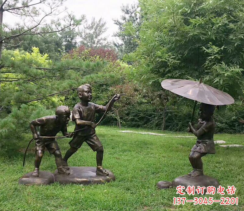 湖南纪念儿童的美好时光——铜雕塑