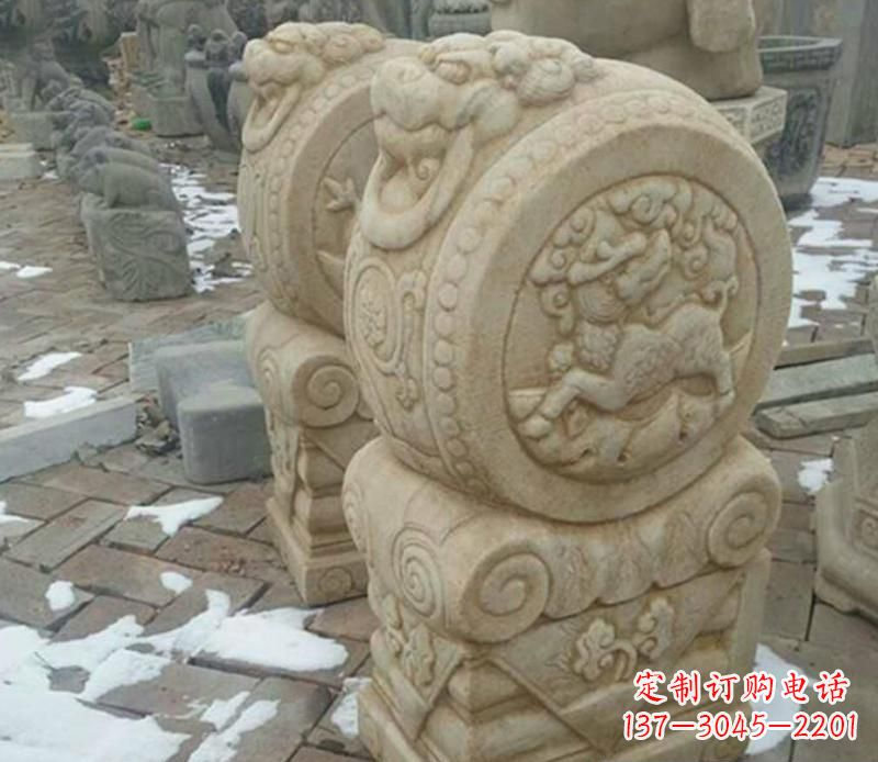 湖南大理石抱鼓公园门墩雕塑——精美雕刻展现灵动之美