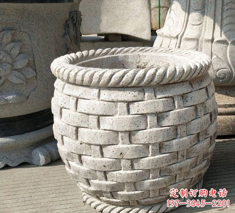 湖南大理石雕塑水缸