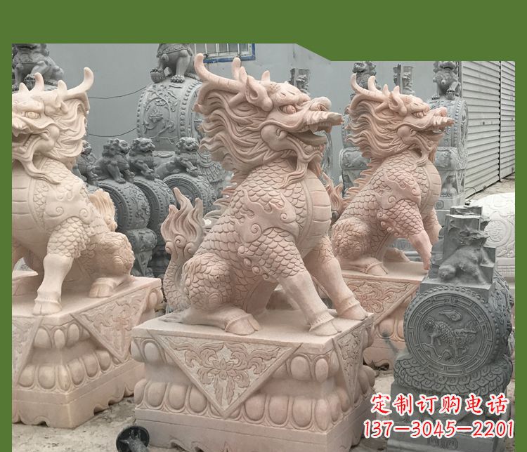 湖南大理石踩球麒麟——传承古代神话的雕塑
