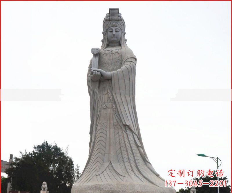 湖南大理石大型妈祖神像雕塑