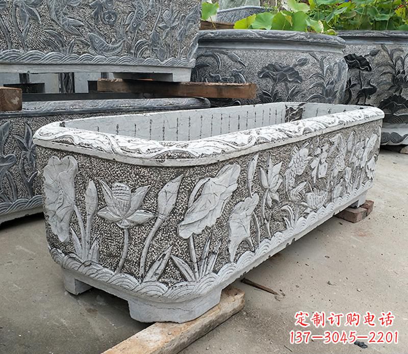 湖南大理石菊花水缸雕塑