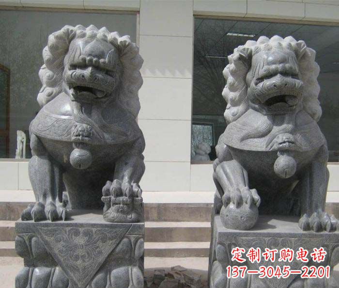 湖南大理石雕刻的狮子雕塑